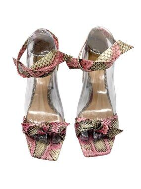 Alexandre Birman Clarita block heel snake sandals - Size 37/ 7